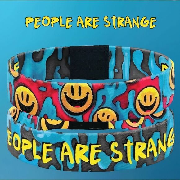 ZOX "PEOPLE ARE STRANGE" #1706 MUSIC FESTIVAL SMILEY DRIP COLLECTIBLE WRISTBAND - Picture 4 of 4